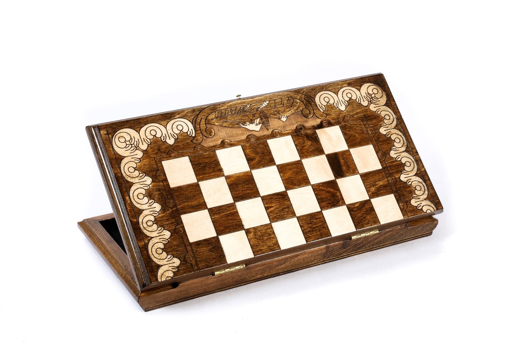Chess Set 19.7 inch Gorgeous Big Walnut Wood Armenian Large High Detail Uni
