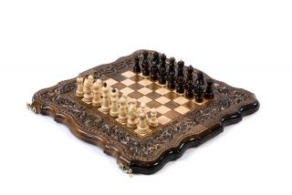 Шахматы-нарды Вечность с узорами с авторским оформлением контура 