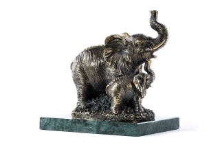 Скульптура из Бронзы Слон со слонятами