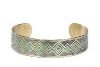 Brass bracelet miniature ornamental pattern 