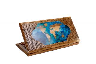 World map - epoxy backgammon classic