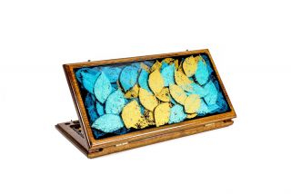 Epoxy leaves backgammon two-sided classic